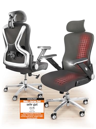 CLOUVOU PowerSeat Testsieger Ergonomischer Bürostuhl – Voll Anpassbar, Gaming, 200 kg