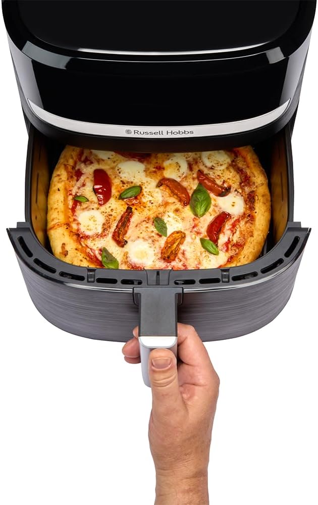 Russell Hobbs SatisFry 27632-56 Hot Air Fryer XXL 8.3 L Compact Housing, Very Quiet, Pizza Diameter 26 cm (9 Programmes, Dishwasher Safe, Fryer without Oil, TouchScreen, Grilling, Baking)