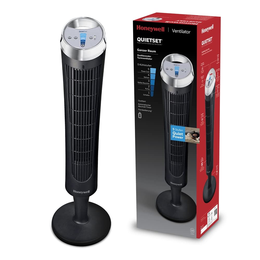 Honeywell HYF260E4 Quiet-Set tower fan (with remote control, 1 piece)