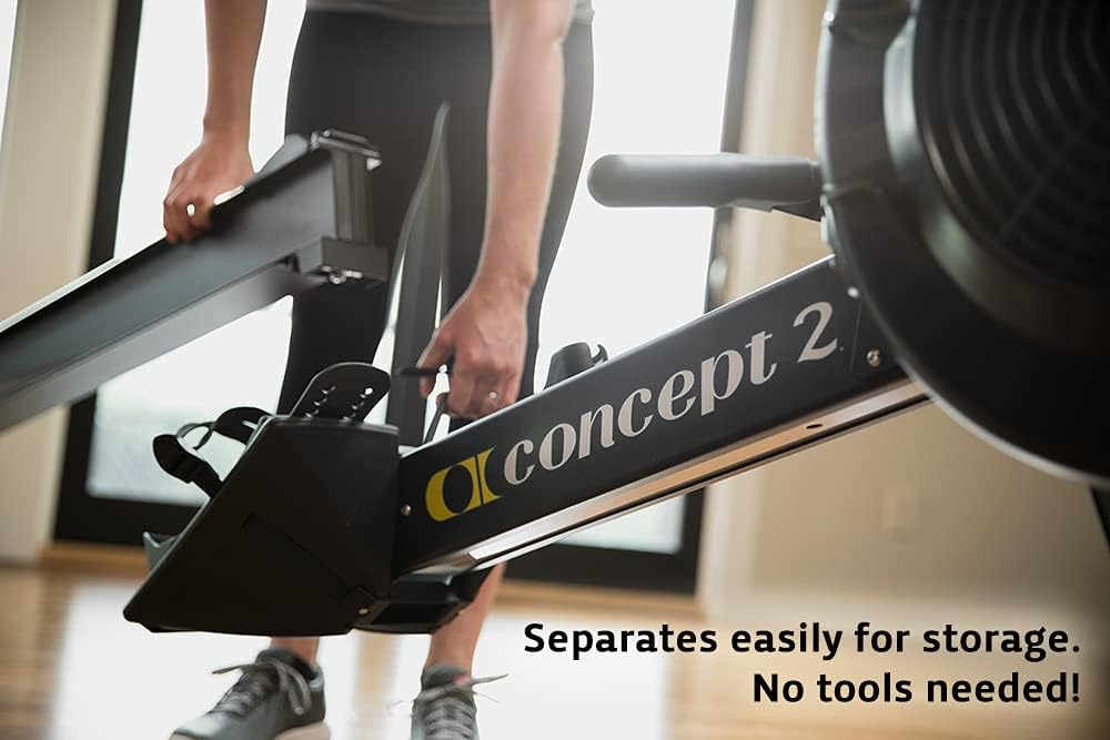 Concept2 RowErg Modell D: Rudergerät mit Luftwiderstand, Standardbeinen, Schwarz , 1