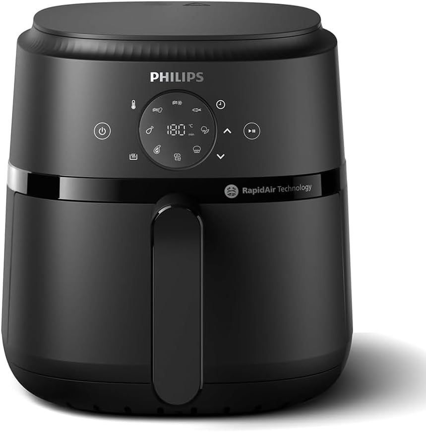 Philips Airfryer 2000 Series Hot Air Fryer, 4.2 L, Digital Touch Screen, 13 Cooking Options, 9 Preset Functions, 90% Less Fat with RapidAir Technology, 1500W Power, Black (NA229/00)