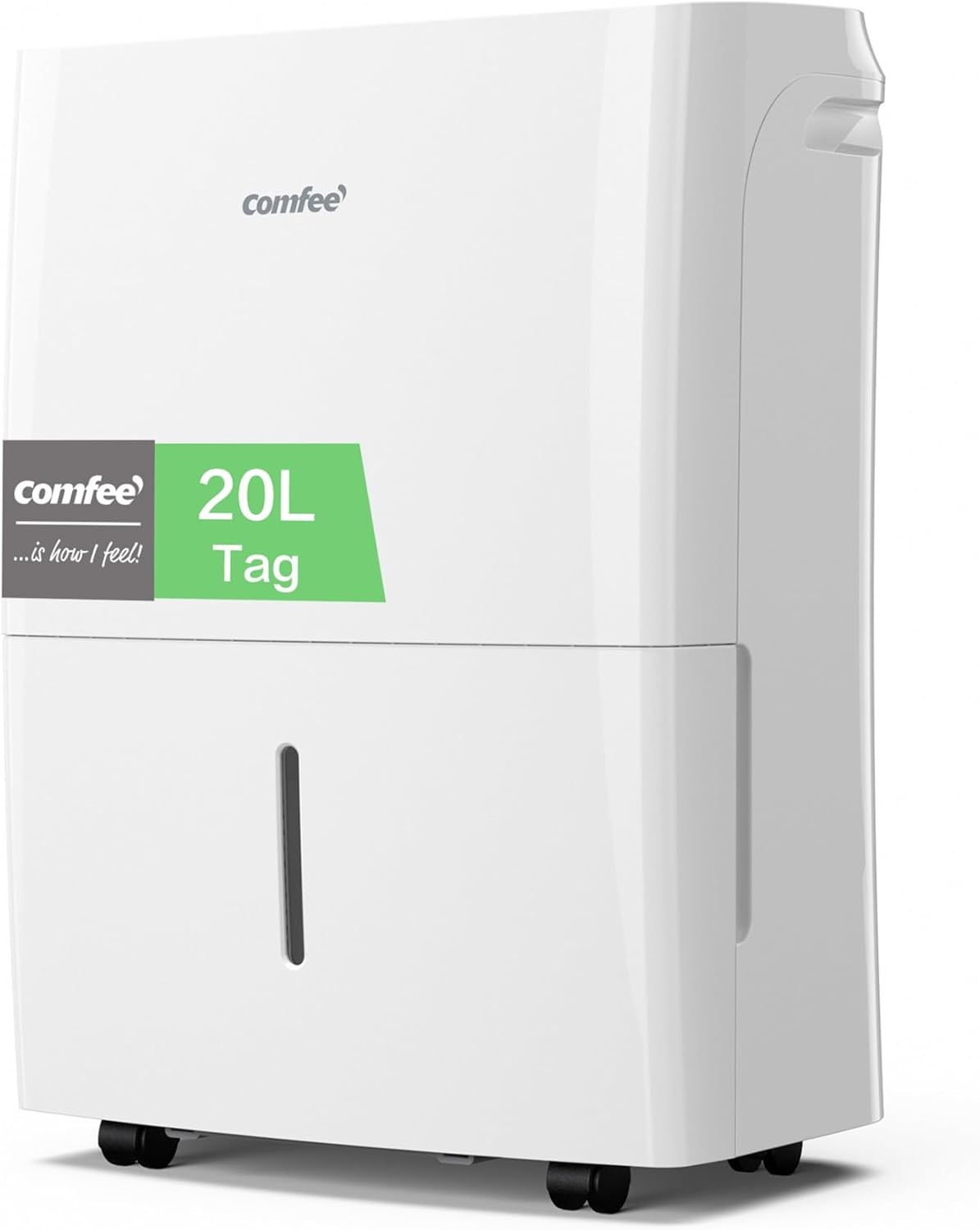Comfee Dehumidifier 20L/24h, Room size approx. 100m³ (40m²), APP-compatible, Smart mode, 24-hour timer, 3L water tank, Against moisture, MDDF-20DEN7-WF
