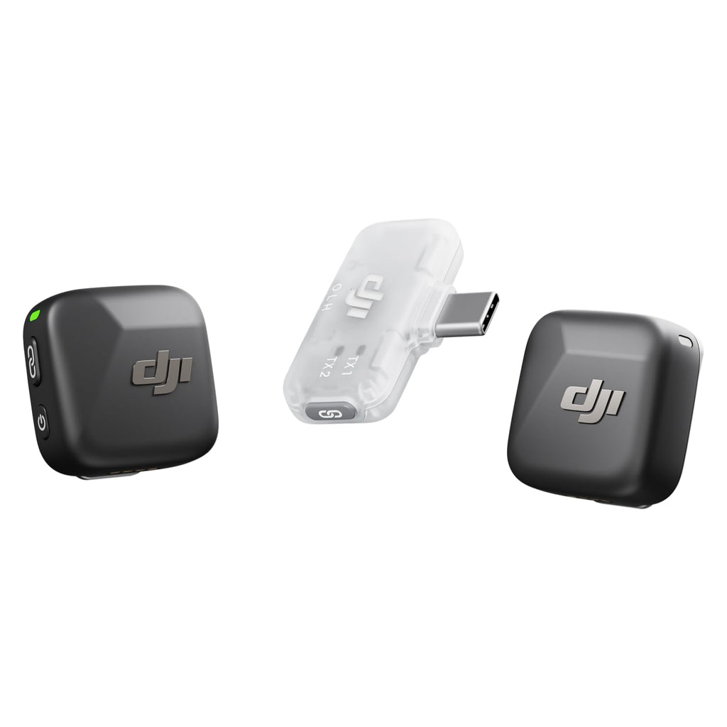 DJI Mic Mini (2 Transmitters, 1 Receiver, Charging Cradle), Wireless Lavalier Microphone, Bluetooth Microphone, OsmoAudio, 48 Hours Use, Mini Microphone for Mobile Phone/Camera, iPhone, Android, Vlog