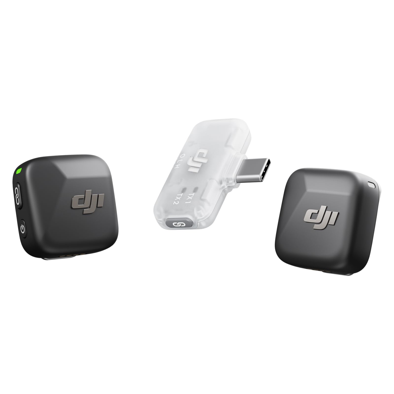 DJI Mic Mini (2 Transmitters, 1 Receiver, Charging Cradle), Wireless Lavalier Microphone, Bluetooth Microphone, OsmoAudio, 48 Hours Use, Mini Microphone for Mobile Phone/Camera, iPhone, Android, Vlog