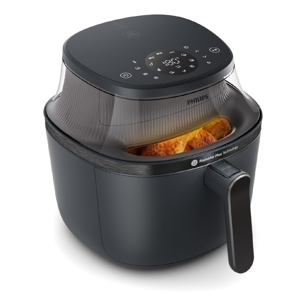 Philips Airfryer 2000 Series Hot Air Fryer, 4.2 L, Digital Touch Screen, 13 Cooking Options, 9 Preset Functions, 90% Less Fat with RapidAir Technology, 1500W Power, Black (NA229/00)