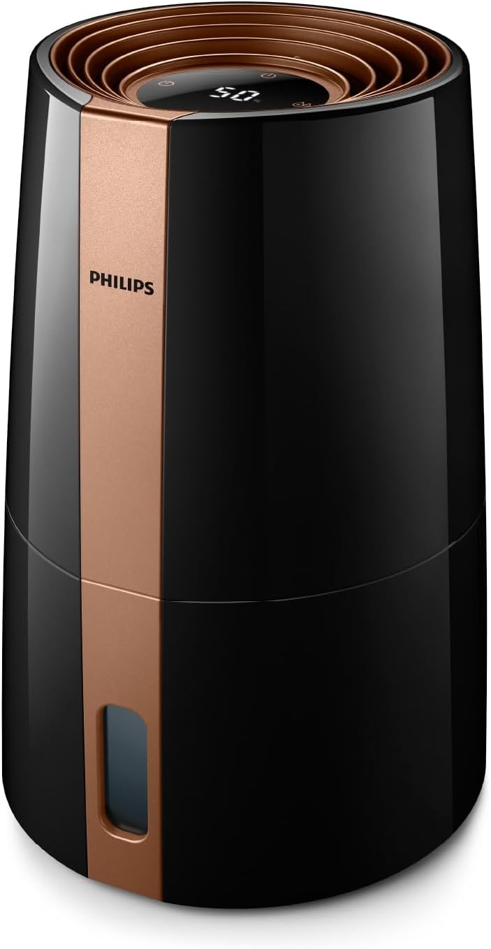 Philips 3000 Series HU3918/10 Humidifier, For Up To 45 m², Hygienic NanoCloud Technology, Quiet Night Mode, Automatic Mode, 3 Litre Water Tank, Black
