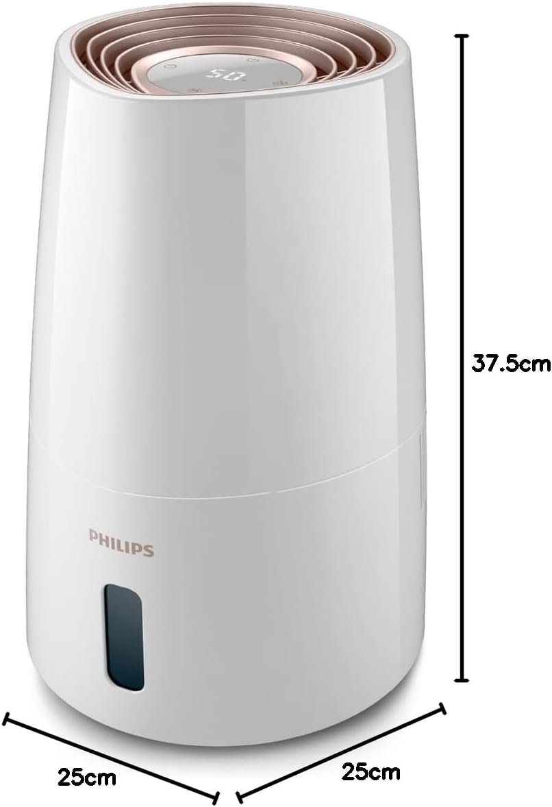 Philips Humidifier 3000 Series HU3916/10 (up to 45 m², hygienic NanoCloud technology, quiet night mode, automatic mode, 3 litre water tank) white