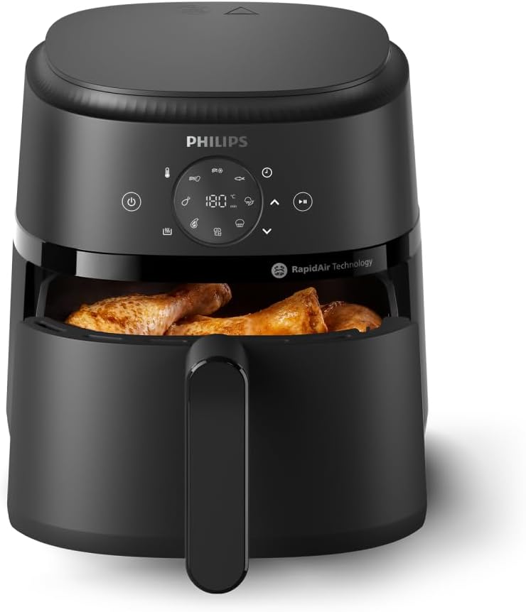 Philips Airfryer 2000 Series Hot Air Fryer, 4.2 L, Digital Touch Screen, 13 Cooking Options, 9 Preset Functions, 90% Less Fat with RapidAir Technology, 1500W Power, Black (NA229/00)