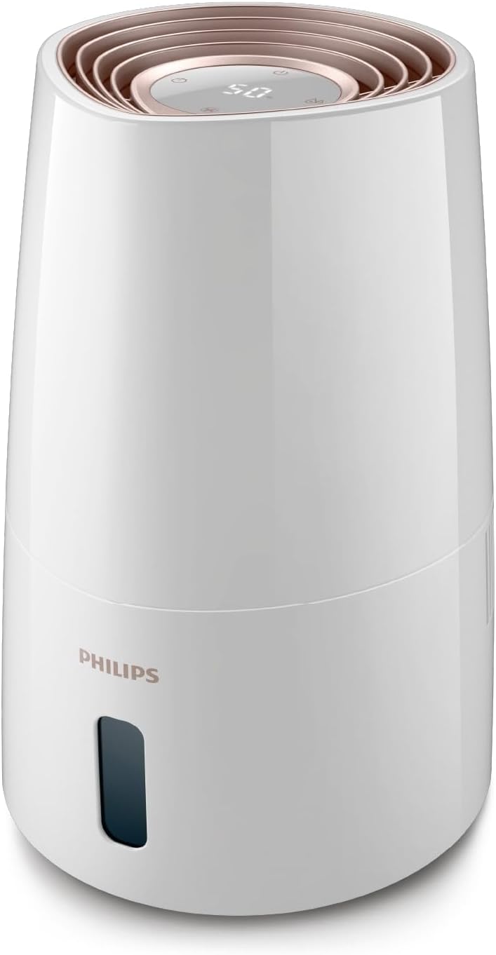 Philips Humidifier 3000 Series HU3916/10 (up to 45 m², hygienic NanoCloud technology, quiet night mode, automatic mode, 3 litre water tank) white