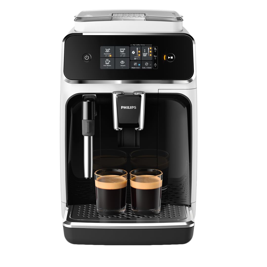 Philips 2200 Series Fully Automatic Coffee Machine, 2 Types of Coffee, Classic Milk Frother, Intuitive Touch Display, 100% Ceramic Grinder, Matt Black (EP2220/10)