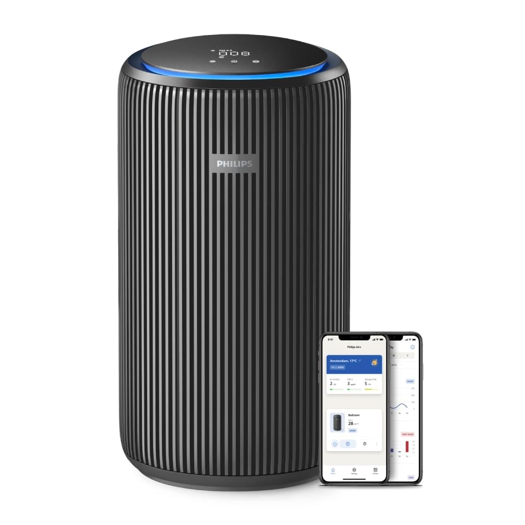 Philips PureProtect 3200 Series: Intelligent Air Purifier, HEPA and Activated Carbon Filter, CADR 500 m³/h for 130 m², Ultra Quiet and Energy Efficient, Captures 99.97% Allergens (AC3210/12)