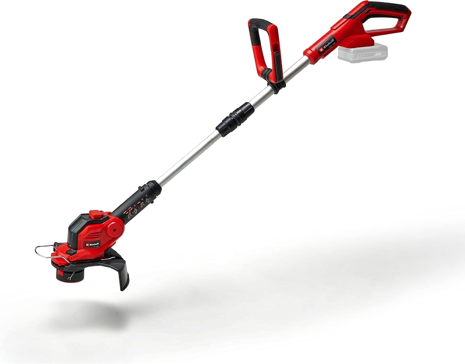 Einhell GE-CT 18/28 Li-Solo Power X-Change Cordless Grass Trimmer (18 V, 28 cm Cutting Width Thread, Rotatable and Tilting Motor Head, without Battery and Charger), Red/Black
