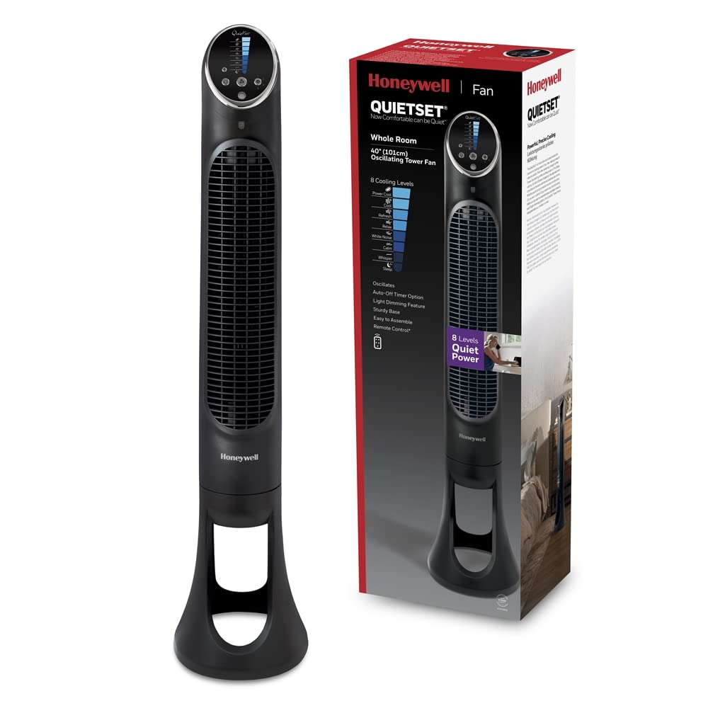 Honeywell HYF260E4 Quiet-Set tower fan (with remote control, 1 piece)