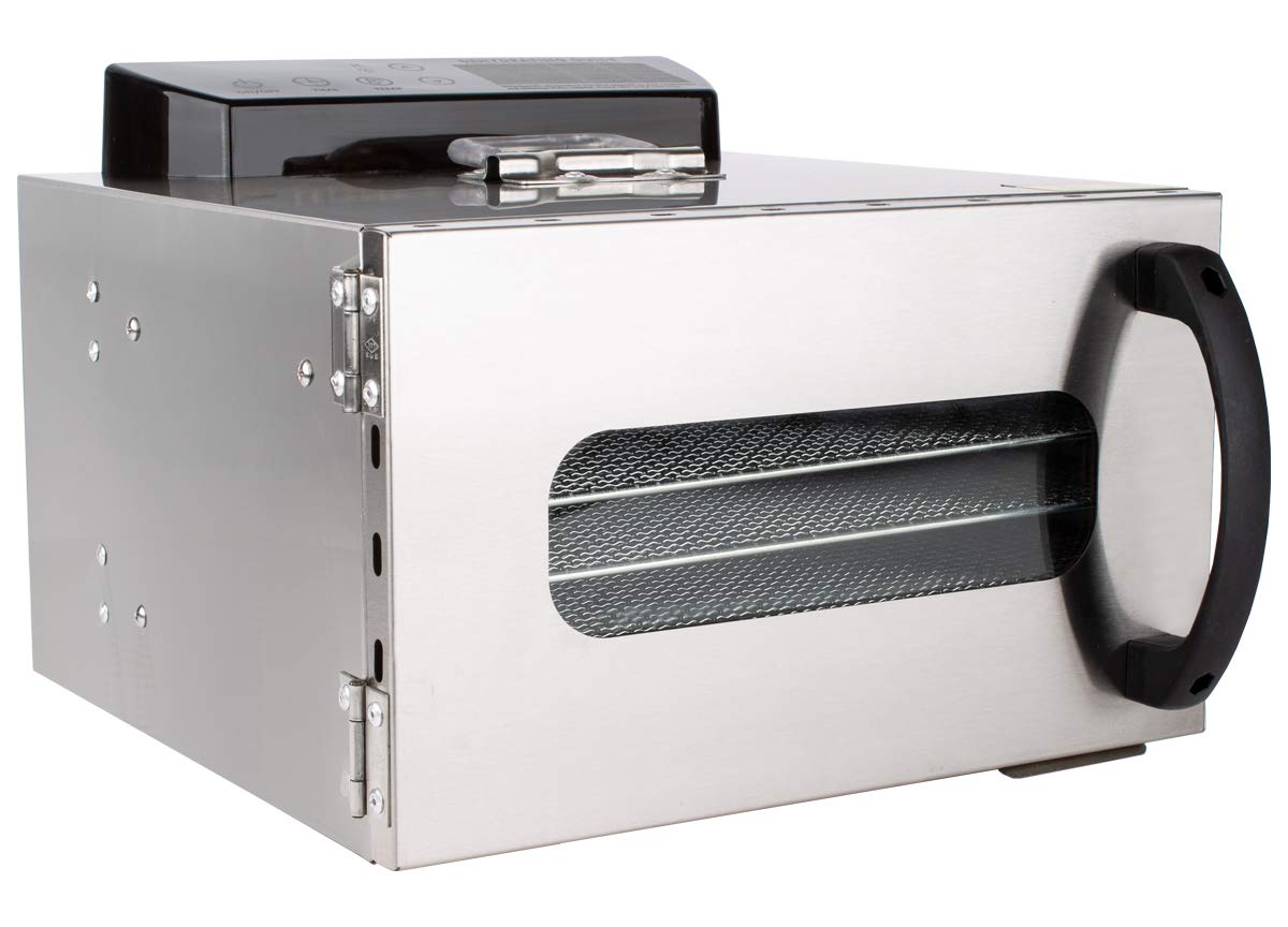 Beeketal 'BDA-15' Dörrautomat aus Edelstahl mit 10 Etagen, Zeitschaltuhr (max. 24h), einstellbarer Temperatur (30-90 °C) und LED Bedienfeld - Profi Gastro Dörrgerät inkl. 10 Einlegegittero