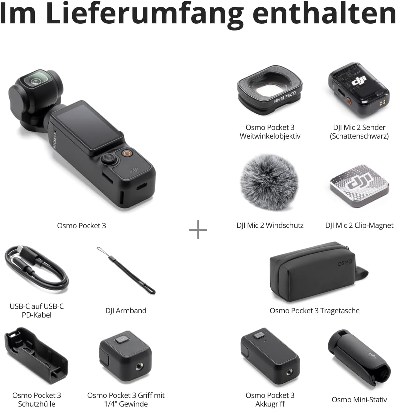 DJI Osmo Pocket 3 Creative Combo, Vlog Camera 4K with 1 Inch CMOS and 4K/120 fps Video, 3-Axis Stabilisation, Digital Camera, Fast Focusing, incl. Microphone for Clear Sound, YouTube