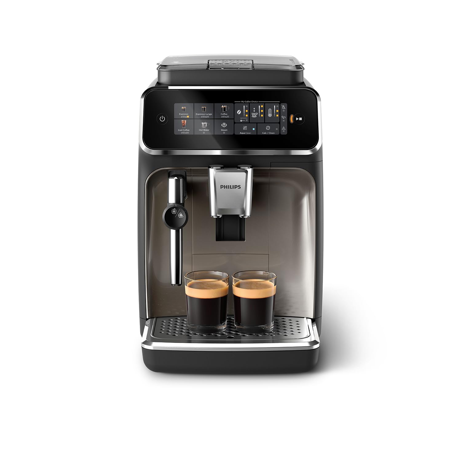 Philips 2200 Series Fully Automatic Coffee Machine, 2 Types of Coffee, Classic Milk Frother, Intuitive Touch Display, 100% Ceramic Grinder, Matt Black (EP2220/10)