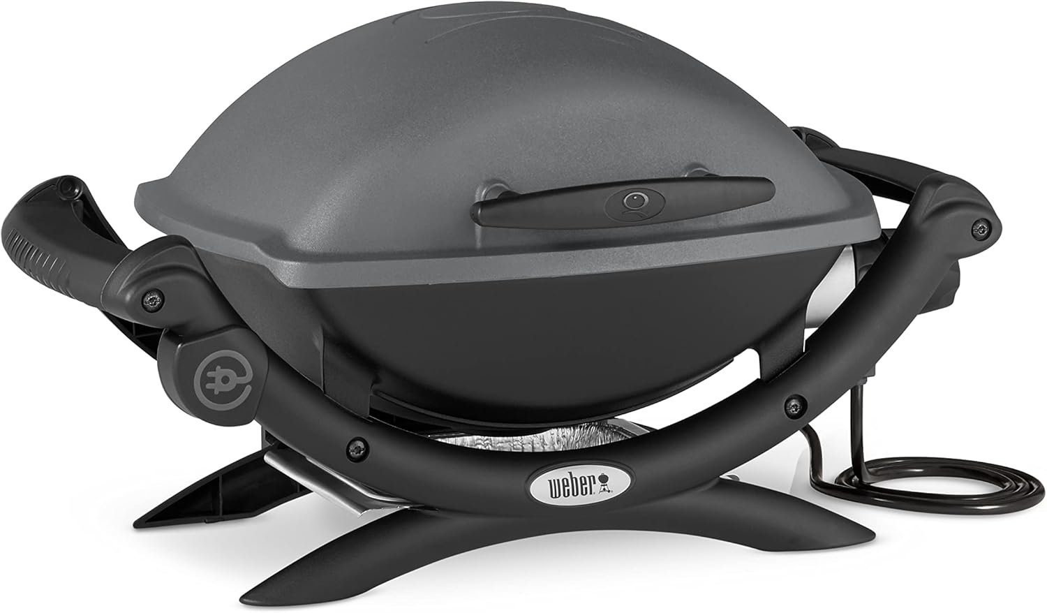 Weber Q 1400 Elektrogrill | Tragbarer Stadtgrill, Gusseisenrost, Schnellheizelement, 43 x 32 cm Grillfläche, Abnehmbare Auffangschale, 1,8 m Netzkabel