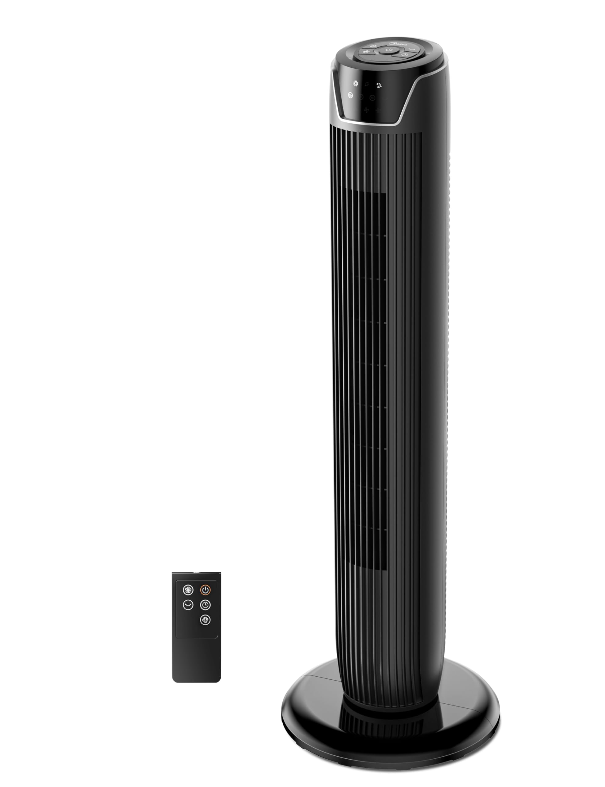 Midea FZ10-17JR(WH) Turmventilator Leise mit Fernbedienung 92CM, mobiler Lüfter,Ventilator Säulenventilator,7 Stunden Timer,3 Modi,3 Geschwindigkeiten,45W Standventilator, Weiß