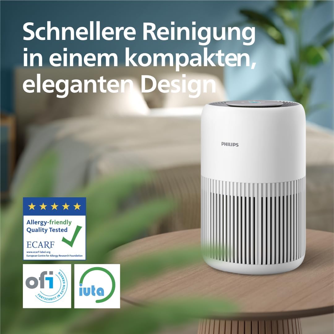 Philips Air Purifier 900 Series, HEPA NanoProtect + Activated Carbon Filter, CADR 250 m³/h for 65 m² Allergy Sufferers, Quiet, Intelligent and Energy Efficient (AC0950/10)