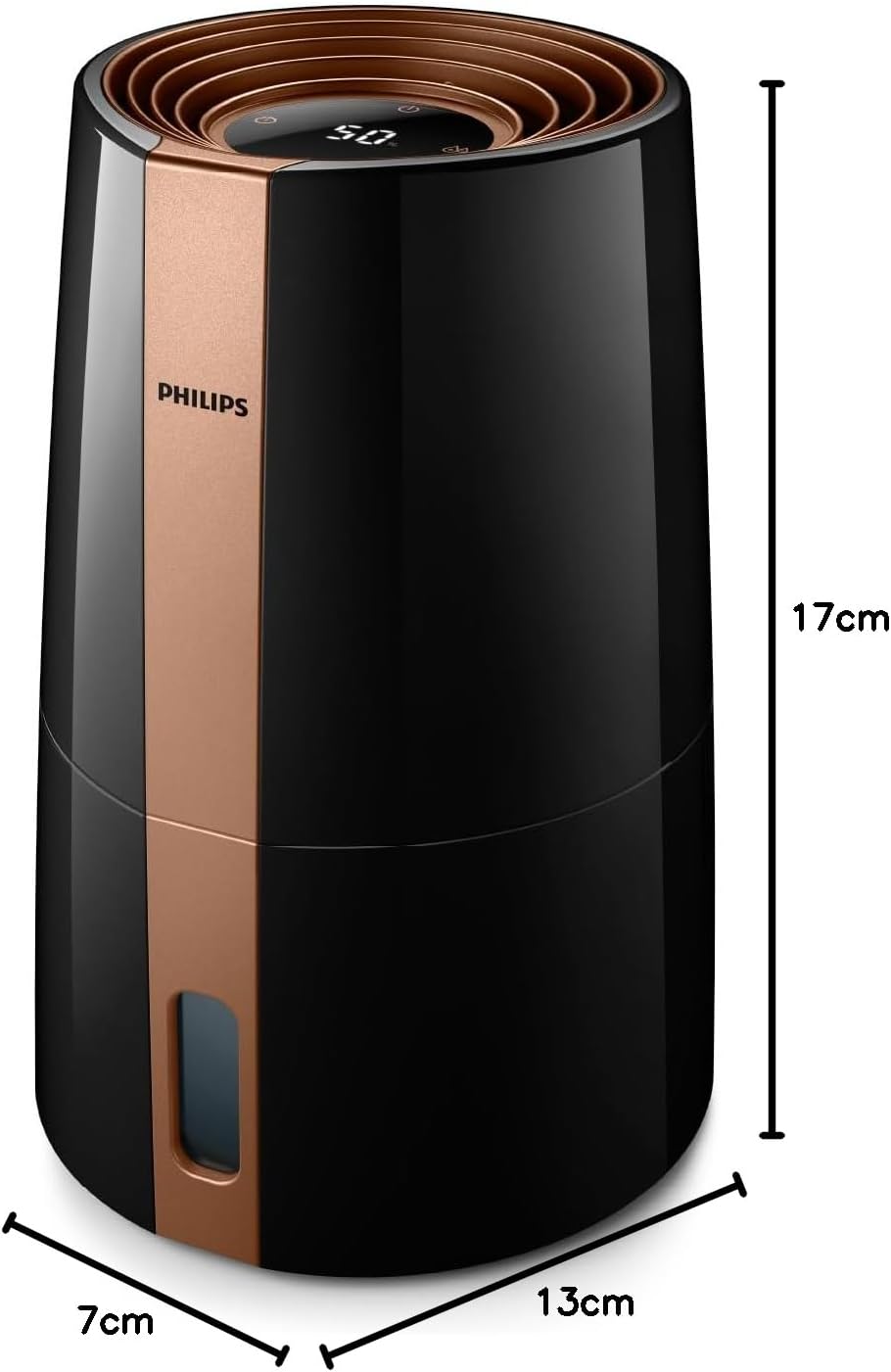 Philips 3000 Series HU3918/10 Humidifier, For Up To 45 m², Hygienic NanoCloud Technology, Quiet Night Mode, Automatic Mode, 3 Litre Water Tank, Black