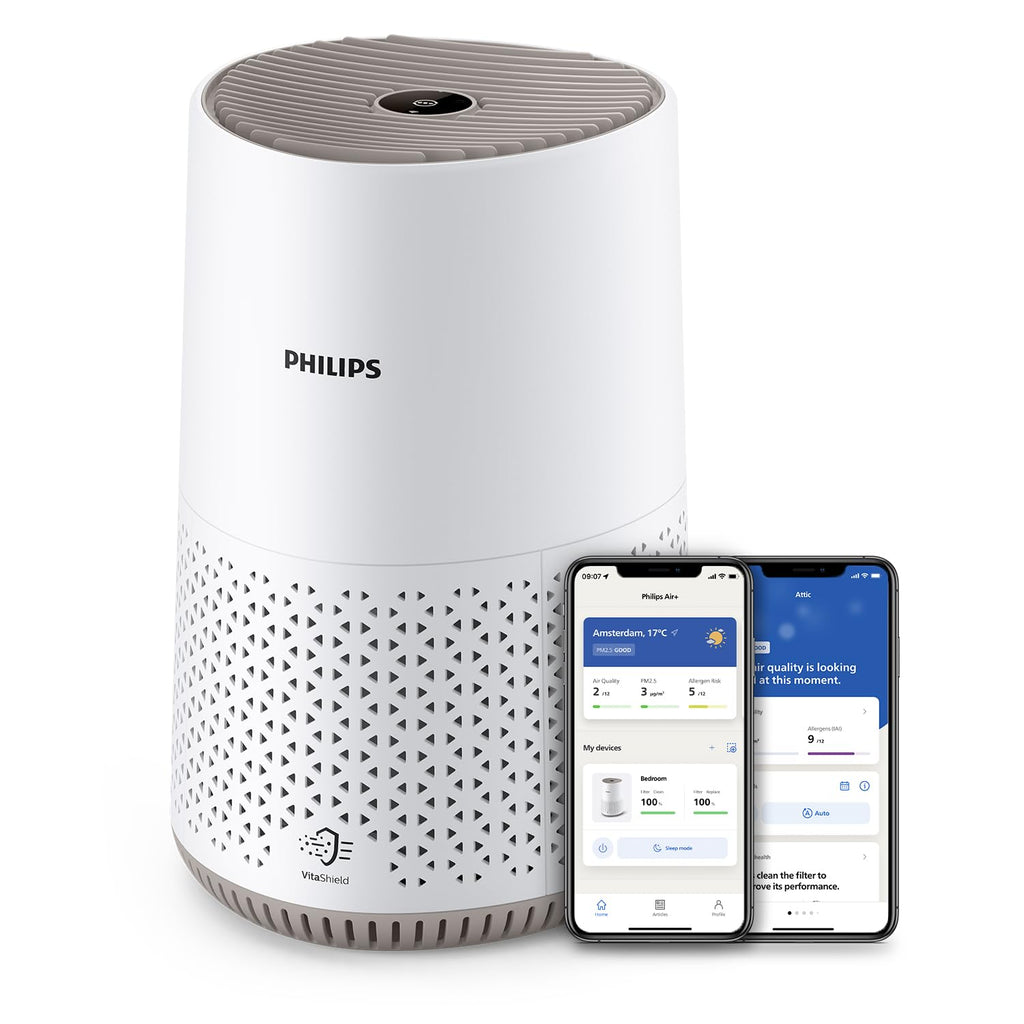 Philips Air Purifier 600 Series, Energy Efficient with Smart Sensor, for Allergy Sufferers, HEPA Filter Removes 99.97% of Pollutants, Covers up to 44 m2, App Control, White (AC0651/10)