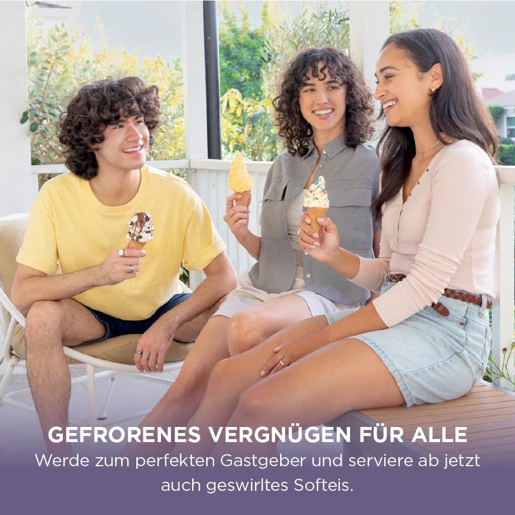 Ninja CREAMi Scoop & Swirl Eismaschine mit 2 Behältern, 13 Funktionen, für Eiscreme, Softeis, Gelato, Sorbet, Milchshakes und mehr, mit Mix-In-Funktion, Stone Gold NC701EUSTGD