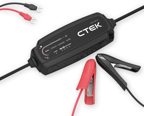 CTEK NXT 5 Smart Battery Charger 12V 5A Compatible with Lead Acid and Lithium Batteries, Reconditioning Mode, AGM Optimization, Temperature Compensation, Convenient Battery Maintenance Device
