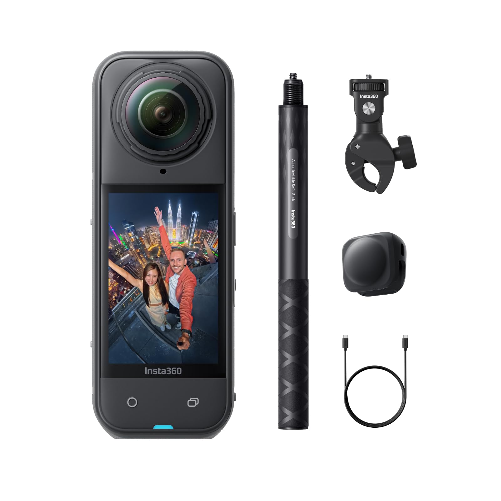 Insta360 X5 Must-Have Bundle, Waterproof 8K 360° Camera, Low Light Lead, Invisible Selfie Stick Effect, Robust & Replaceable Lenses, 3 Hour Battery, Integrated Wind Protection, Stabilisation