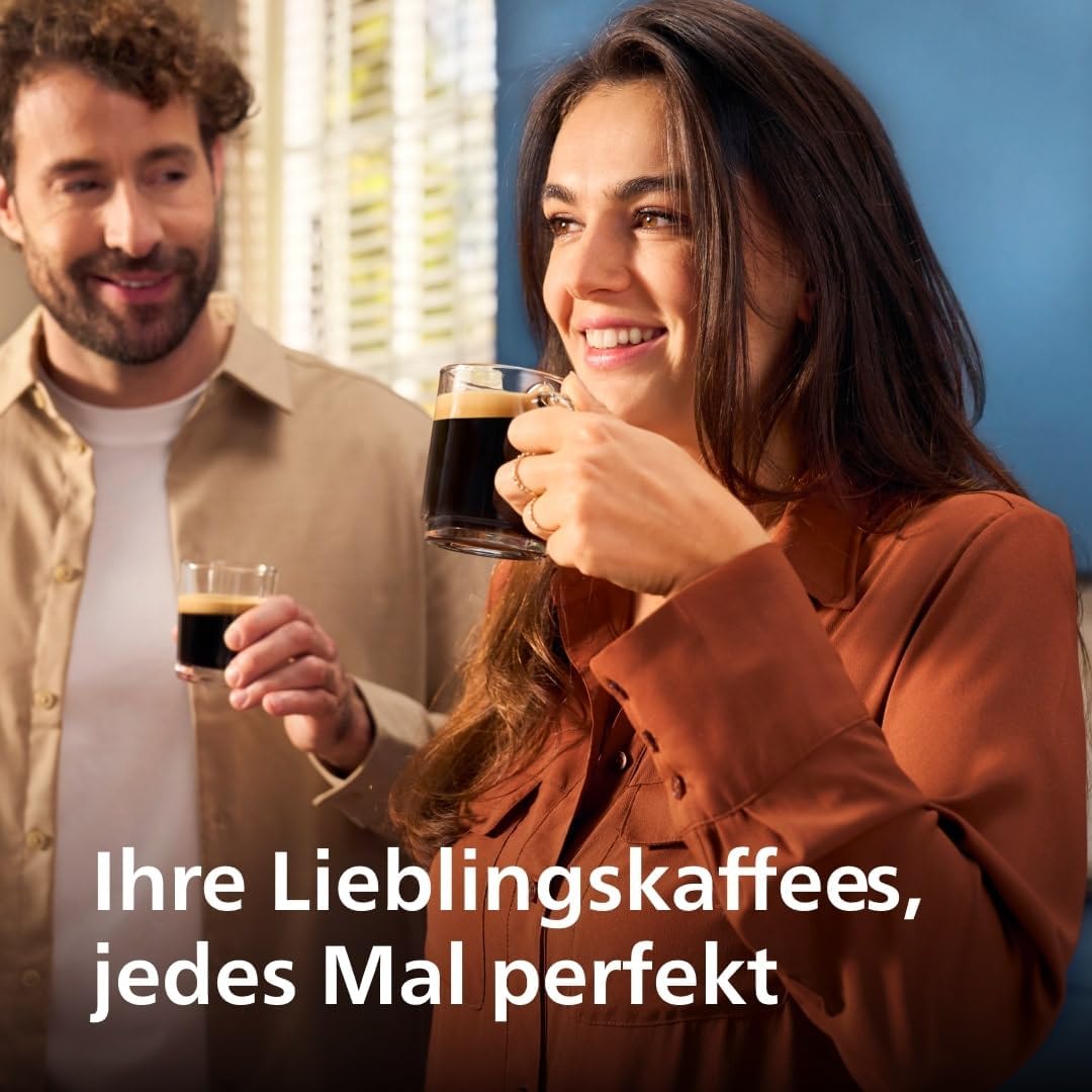 Philips 2200 Series Fully Automatic Coffee Machine, 2 Types of Coffee, Classic Milk Frother, Intuitive Touch Display, 100% Ceramic Grinder, Matt Black (EP2220/10)