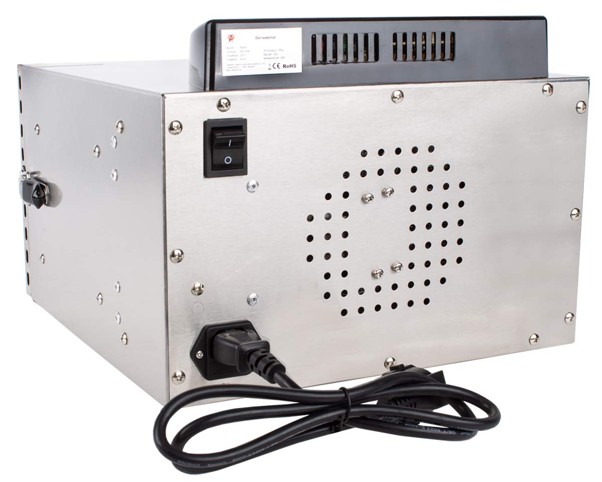 Beeketal 'BDA-15' Dörrautomat aus Edelstahl mit 10 Etagen, Zeitschaltuhr (max. 24h), einstellbarer Temperatur (30-90 °C) und LED Bedienfeld - Profi Gastro Dörrgerät inkl. 10 Einlegegittero