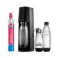 SodaStream Wassersprudler TERRA Promopack mit Quick-Connect CO2-Zylinder | inkl. 3x 1L FUSE Kunststoffflasche (spülmaschinengeeignet) | Farbe: Schwarz