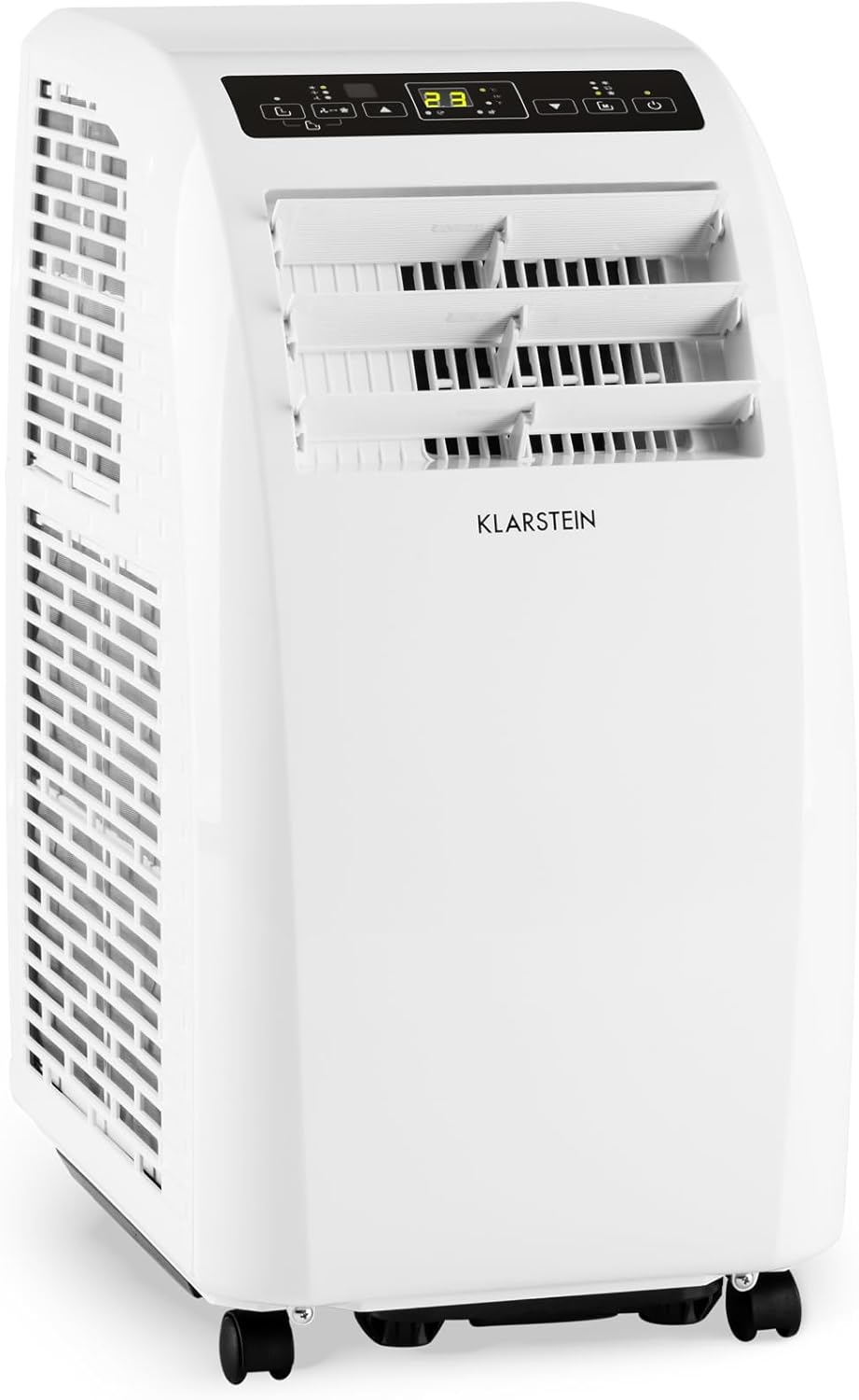 Klarstein Mobile Klimaanlage mit Abluftschlauch, 4-in-1 Klimagerät mit Ventilator, Luftentfeuchter & Nachtmodus, Kleine & Portable Klimaanlage für Wohnung & Büro, Niedriger Verbrauch, 10000 BTU