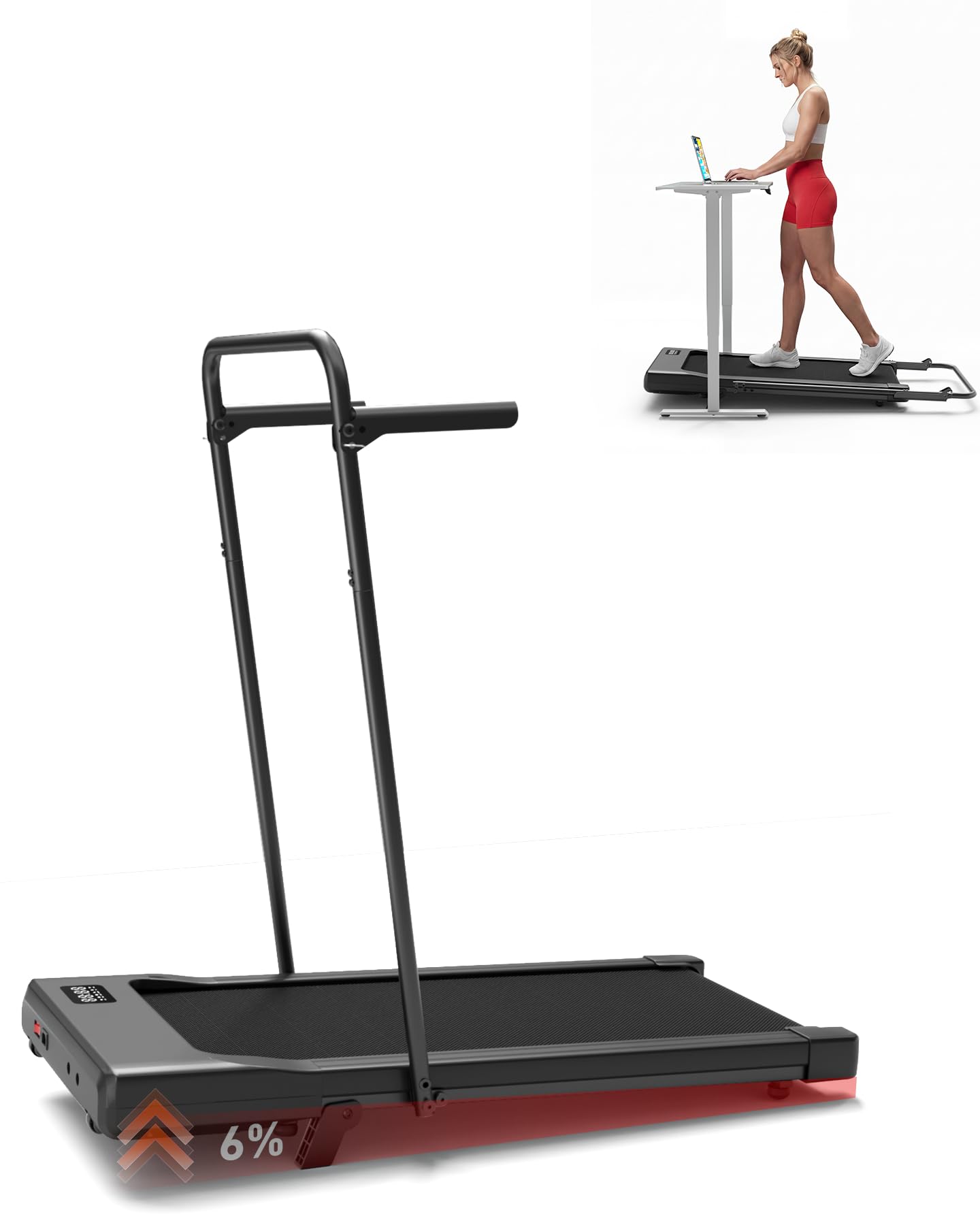 Superun Raceable Walking Pad, Treadmill for Home, 2.5 HP with App and Remote Control, Treadmill Desk, Max 136 kg with Multi-Runner Racing and Training Couses