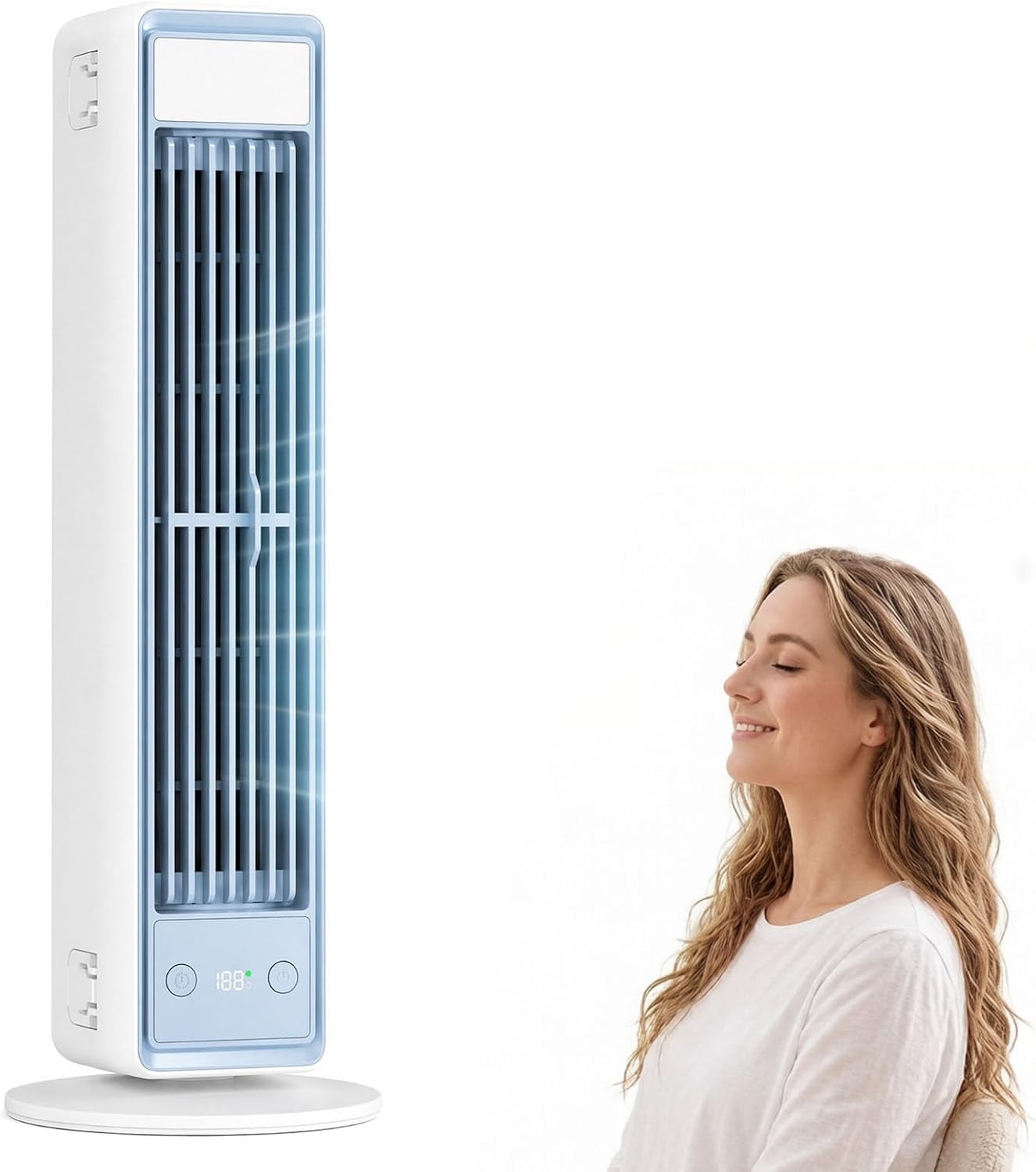 Energy-efficient mobile air cooler, portable air conditioner without exhaust hose, economical fan bladeless, 3 levels, environmentally friendly cooling for home