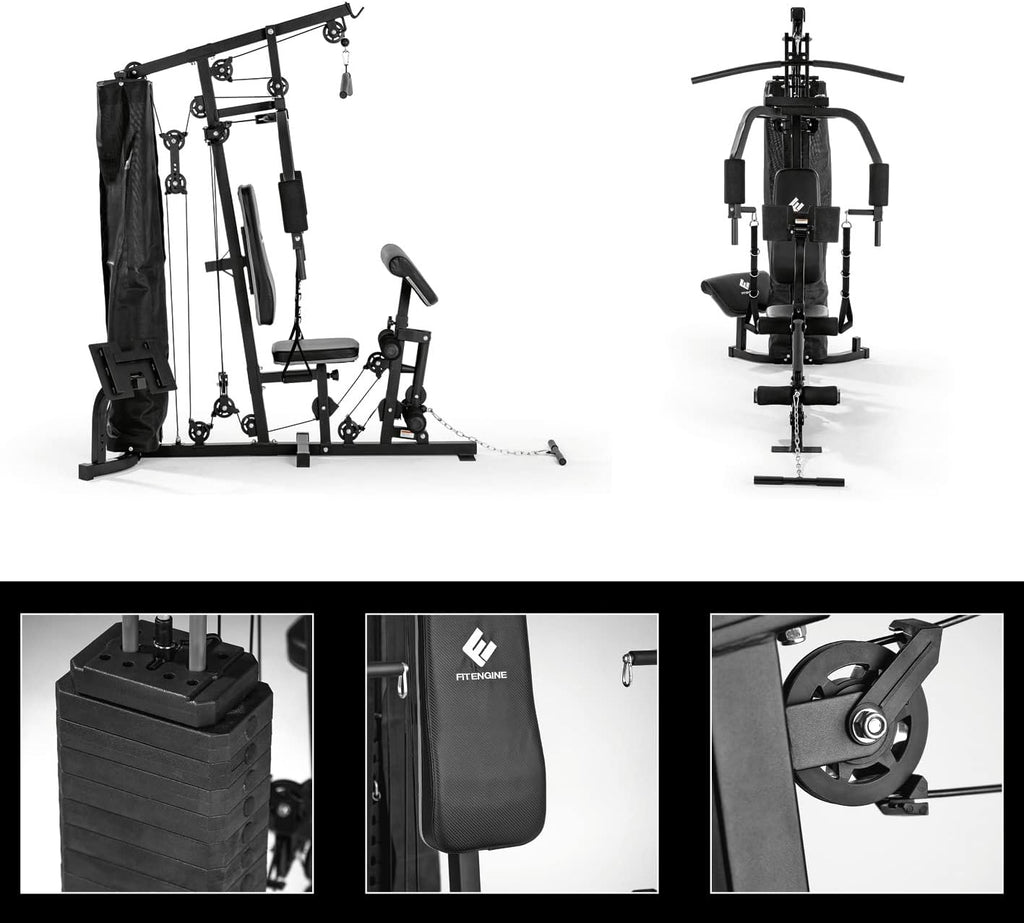 FitEngine Kraftstation: Komplettes Home Gym mit 67 kg Gewichten ✨