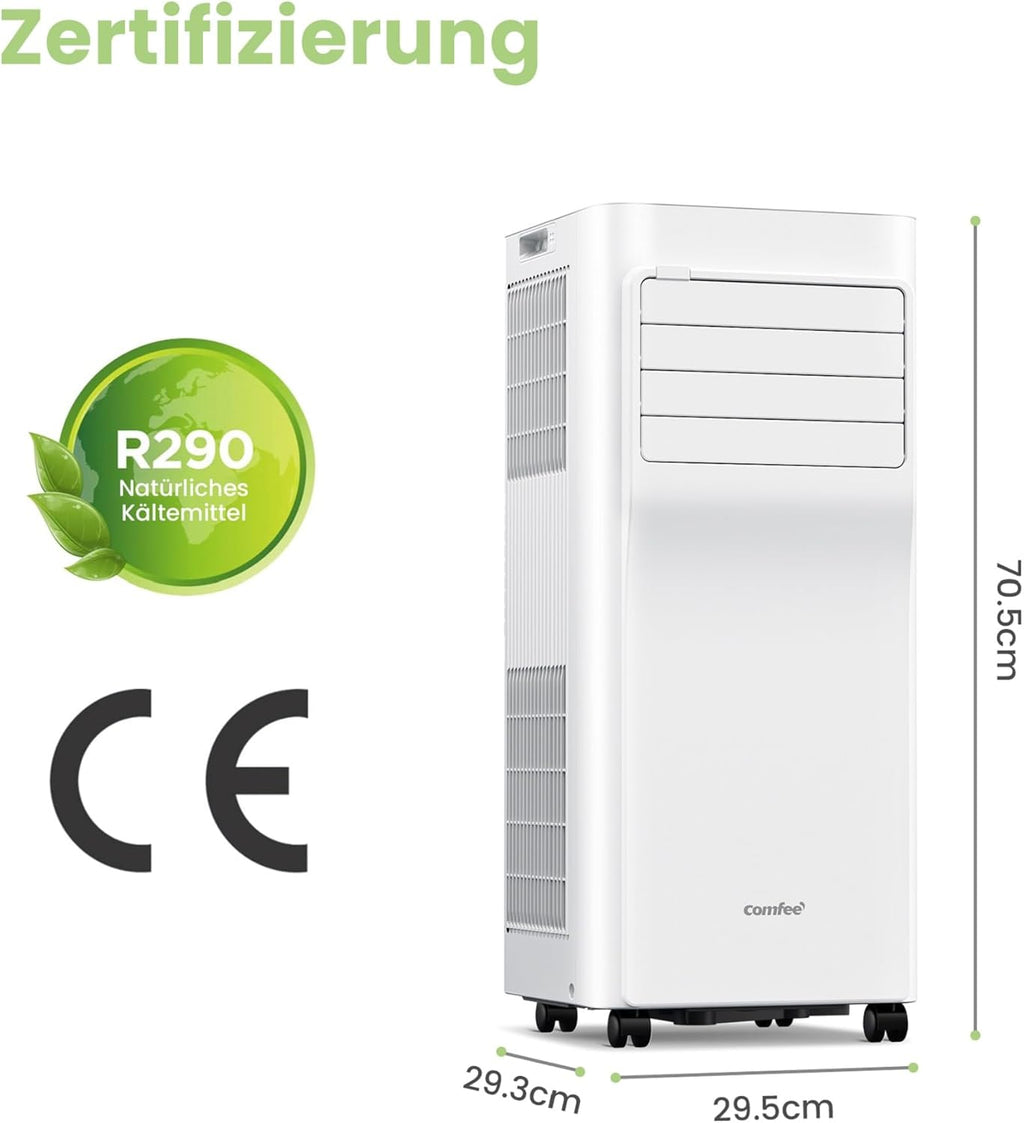 Comfee Breezy Cool Pro 2.6 Mobile Air Conditioner, 9,000 BTU, 2.6 kW, Cooling, Ventilating & Dehumidifying, App Control, Room Size up to 88 m³ (33 m²), with Exhaust Hose