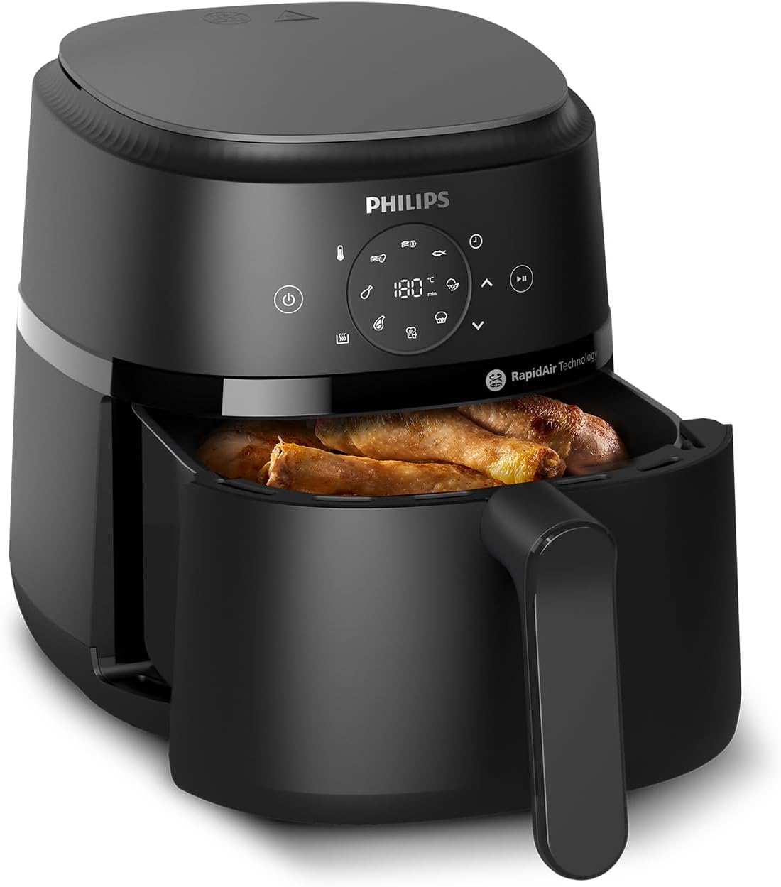 Philips Airfryer 2000 Series Hot Air Fryer, 4.2 L, Digital Touch Screen, 13 Cooking Options, 9 Preset Functions, 90% Less Fat with RapidAir Technology, 1500W Power, Black (NA229/00)
