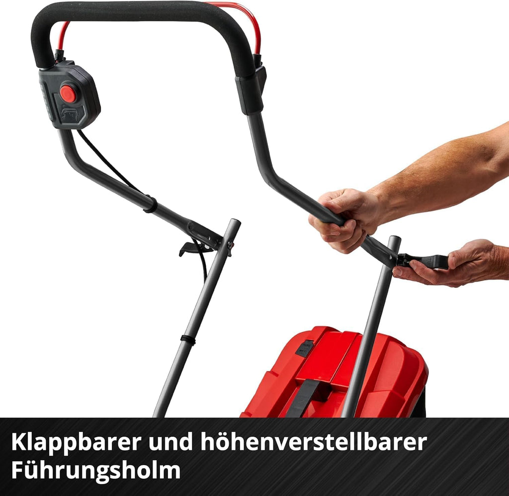 Einhell Akku-Rasenmäher GE-cm 18/33 Li Kit Power X-Change (18 V, 33 cm Schnittbreite, bis 200 m², Brushless, 30L Fangkorb, 25-65 mm Schnitthöhe, inkl. 4,0 Ah Akku + Ladegerät)