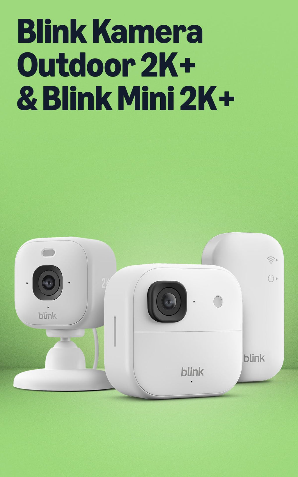 Blink Outdoor Camera 2K+ (newest gen) — Wireless smart security camera, 2K video resolution, enhanced audio, up to two-year battery. Sync Module Core included — 1 camera system, Black