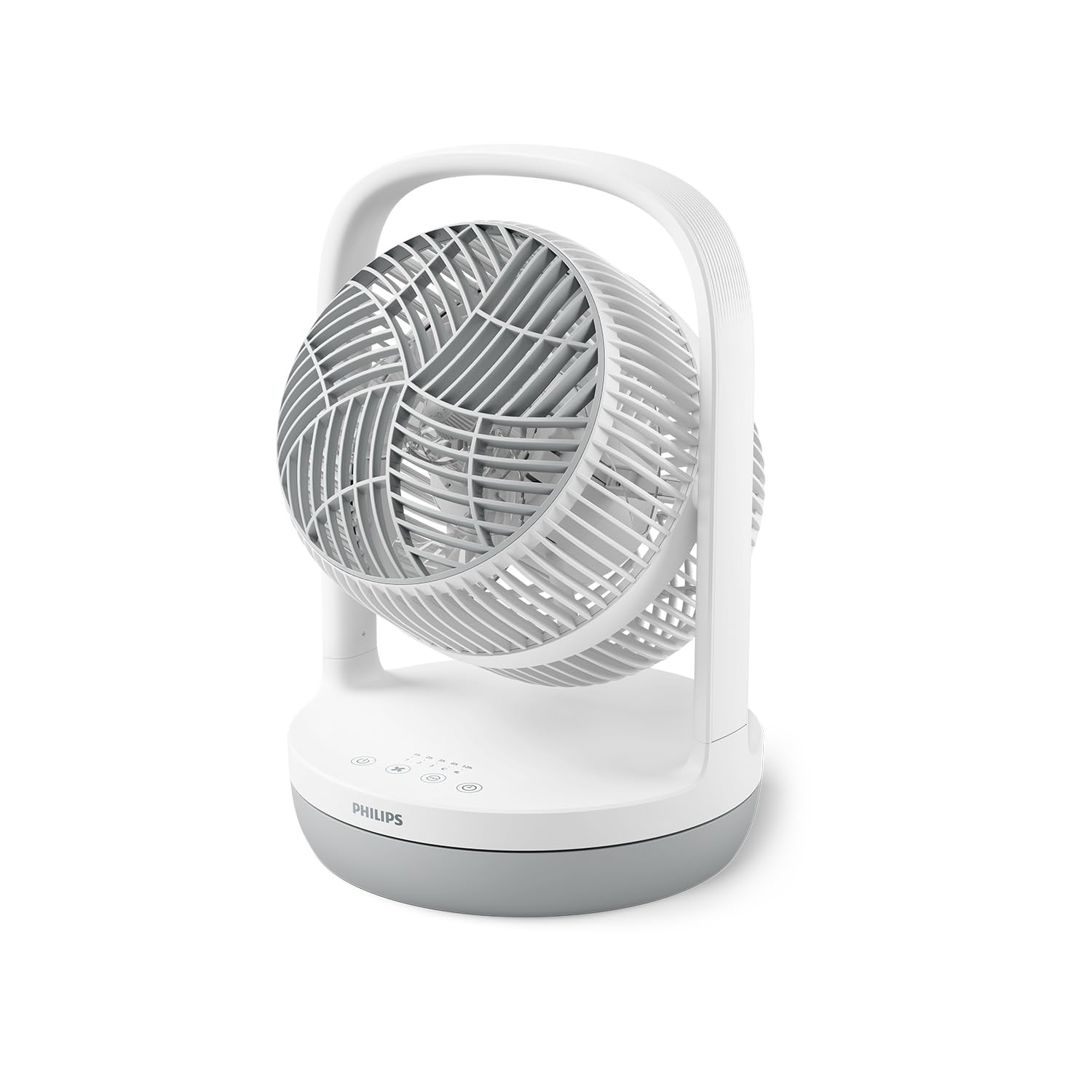 PHILIPS oszillierender Tischventilator Serie 3000, stark & superleise mit SilentWings-Technologie mit 23 dB, leicht zu tragen, Neigung 180°, Timer, schwarz (CX3050/01)