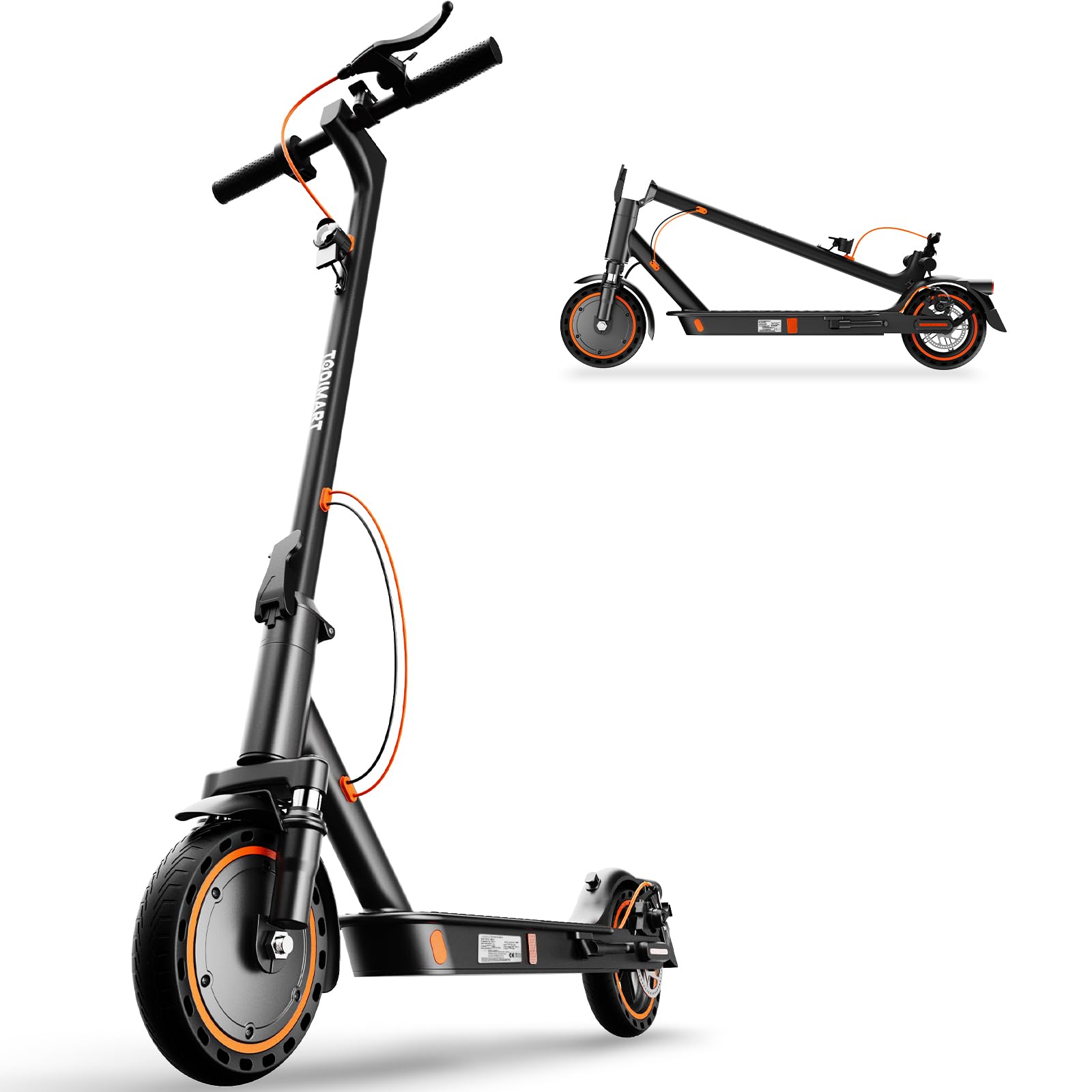 TODIMART T Series E-Scooter with Road Approval, 30 km Range, 350 W Motor, 8.5 Inch Honeycomb Tyres, Dual-Brake System, for Adults