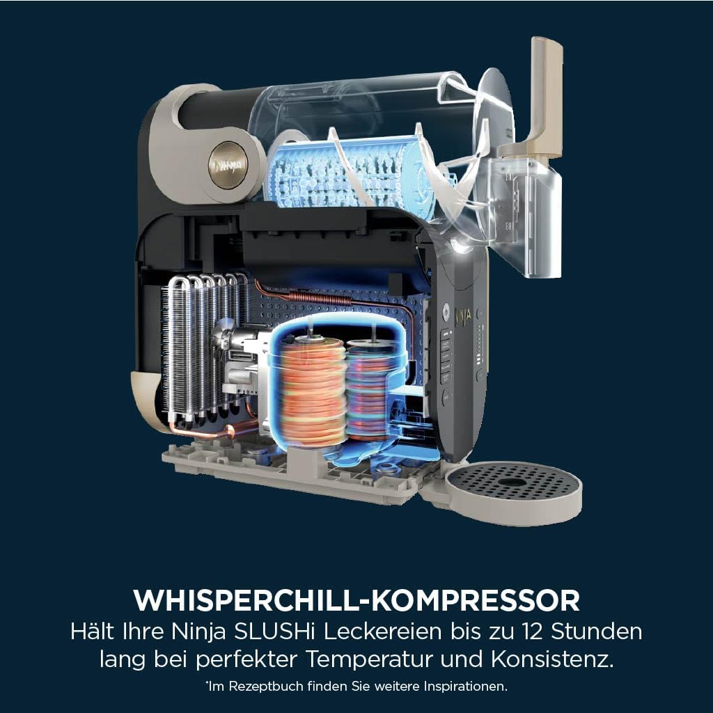 Ninja SLUSHi FS301EUSTGD Slush Ice Cocktail Frappe Milkshakes & Frozen Juice Machine - WhisperChill Technology - Holds 1.9L - Stone Gold