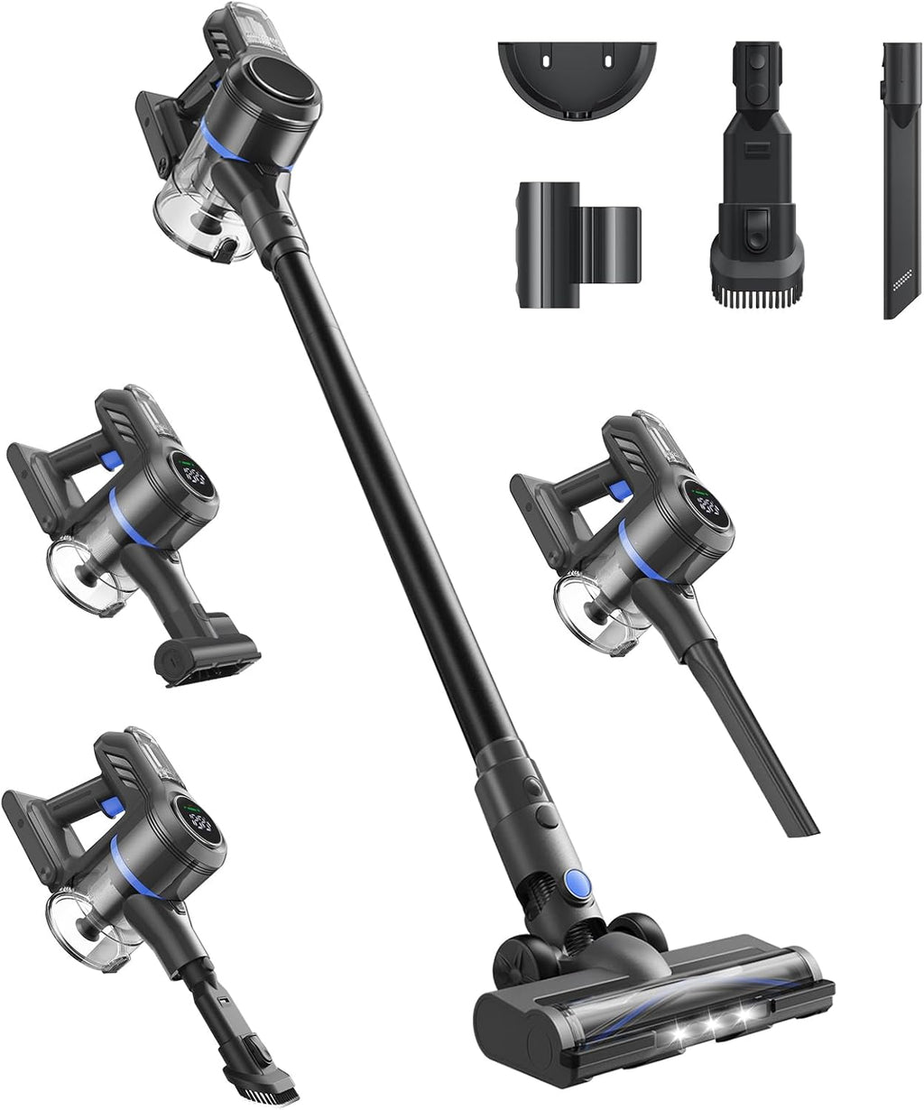 dreame V20 Pro-A Cordless Vacuum Cleaner, 0.01 mm Edges, Hard Floors, Carpets and Hair, Tangle-Free, 24000PA / 210AW, Autonomy of 90 Min, Filtration 99.99%