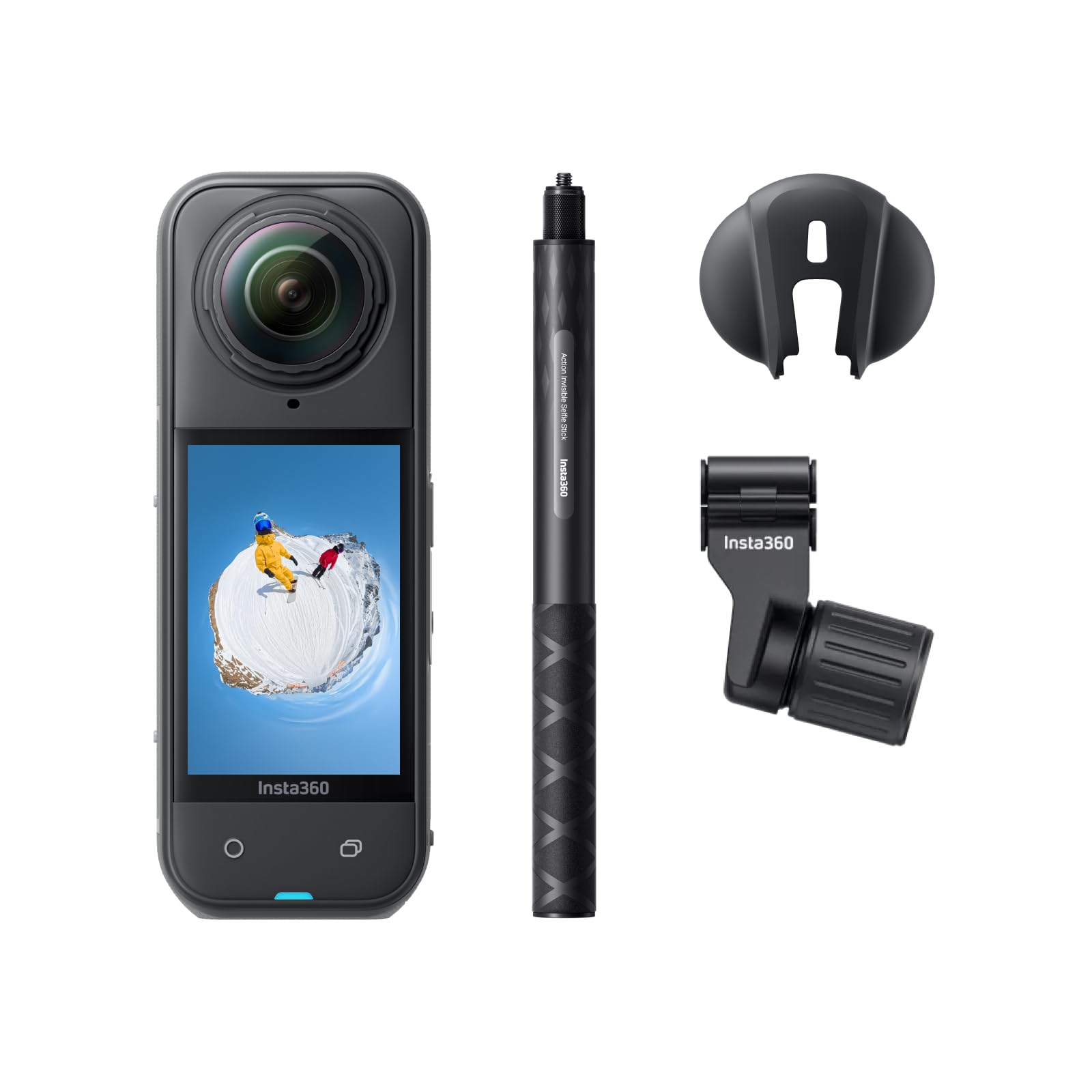 Insta360 X5 Must-Have Bundle, Waterproof 8K 360° Camera, Low Light Lead, Invisible Selfie Stick Effect, Robust & Replaceable Lenses, 3 Hour Battery, Integrated Wind Protection, Stabilisation