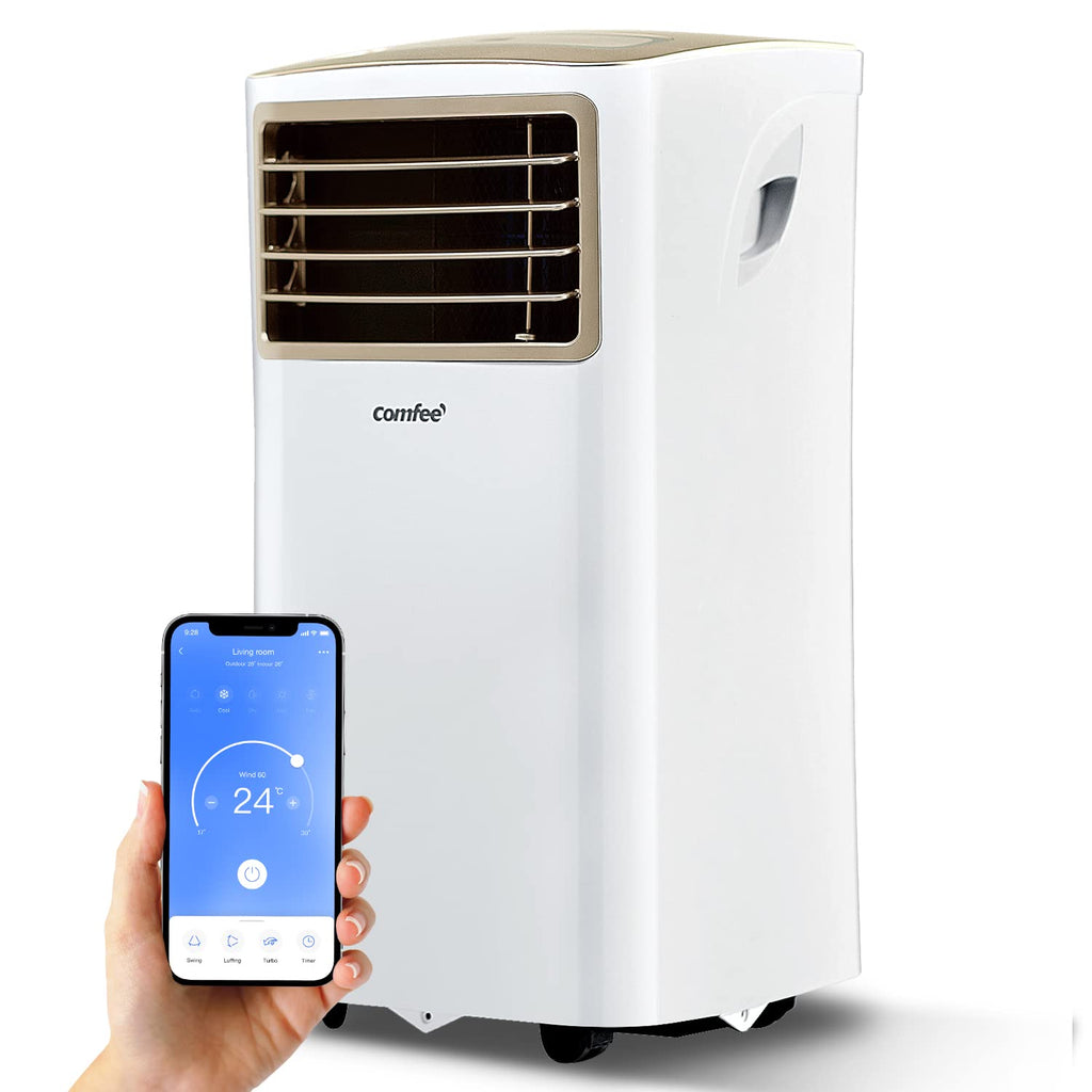 Comfee Breezy Cool Pro 2.6 Mobile Air Conditioner, 9,000 BTU, 2.6 kW, Cooling, Ventilating & Dehumidifying, App Control, Room Size up to 88 m³ (33 m²), with Exhaust Hose