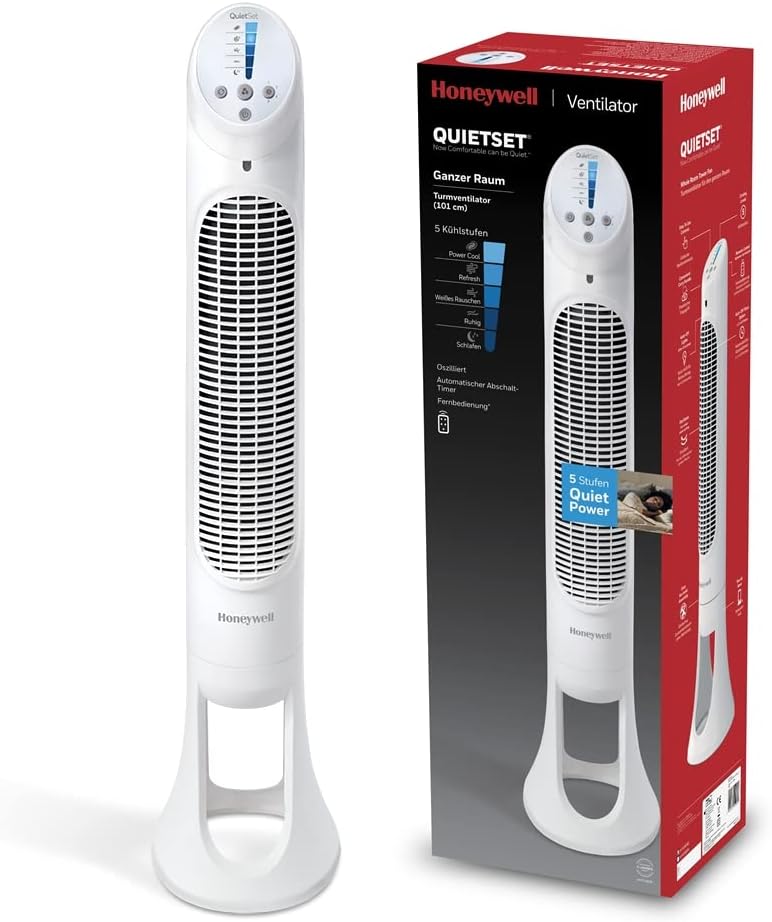 Honeywell HYF260E4 Quiet-Set tower fan (with remote control, 1 piece)