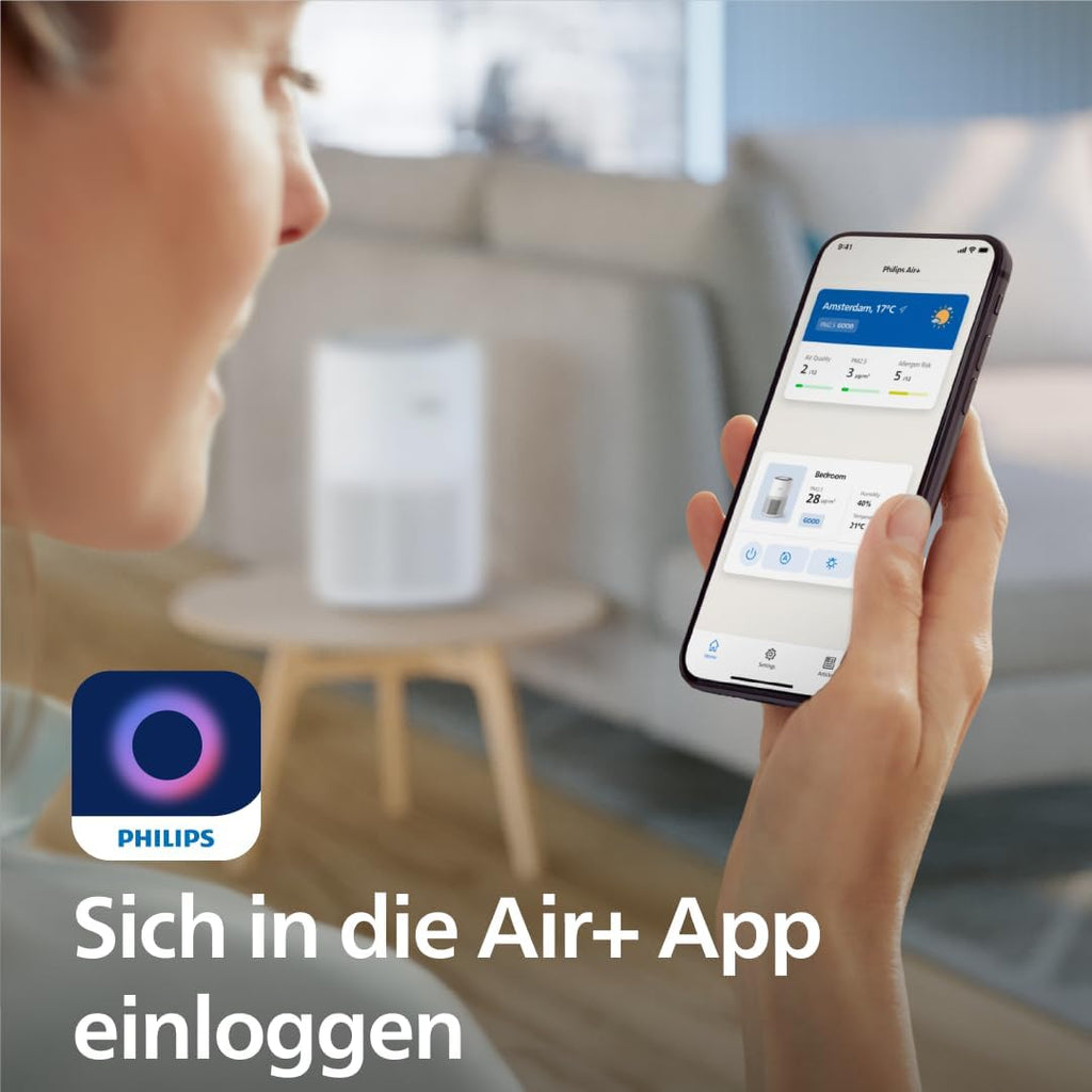 Philips Air Purifier 900 Series, HEPA NanoProtect + Activated Carbon Filter, CADR 250 m³/h for 65 m² Allergy Sufferers, Quiet, Intelligent and Energy Efficient (AC0950/10)
