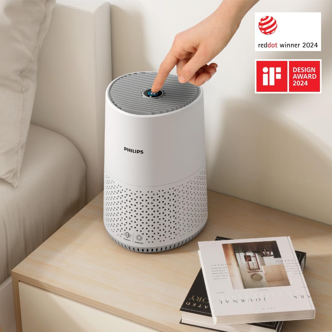 Philips Air Purifier 600 Series, Energy Efficient with Smart Sensor, for Allergy Sufferers, HEPA Filter Removes 99.97% of Pollutants, Covers up to 44 m2, App Control, White (AC0651/10)