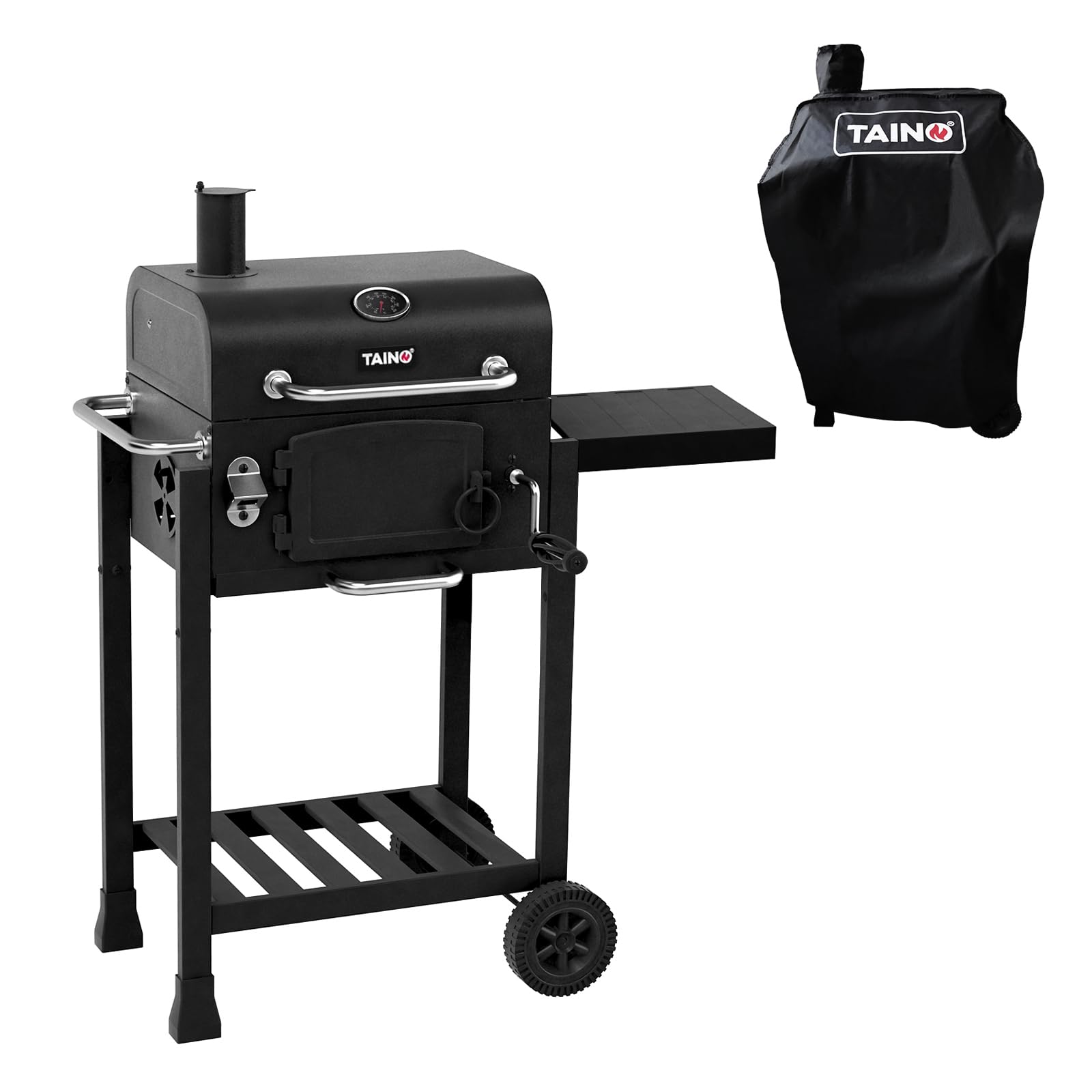 TAINO Hero XL BBQ Smoker Barbecue Trolley Charcoal Grill Fire Stand Grill Smoker Oven Accessories Cast Iron