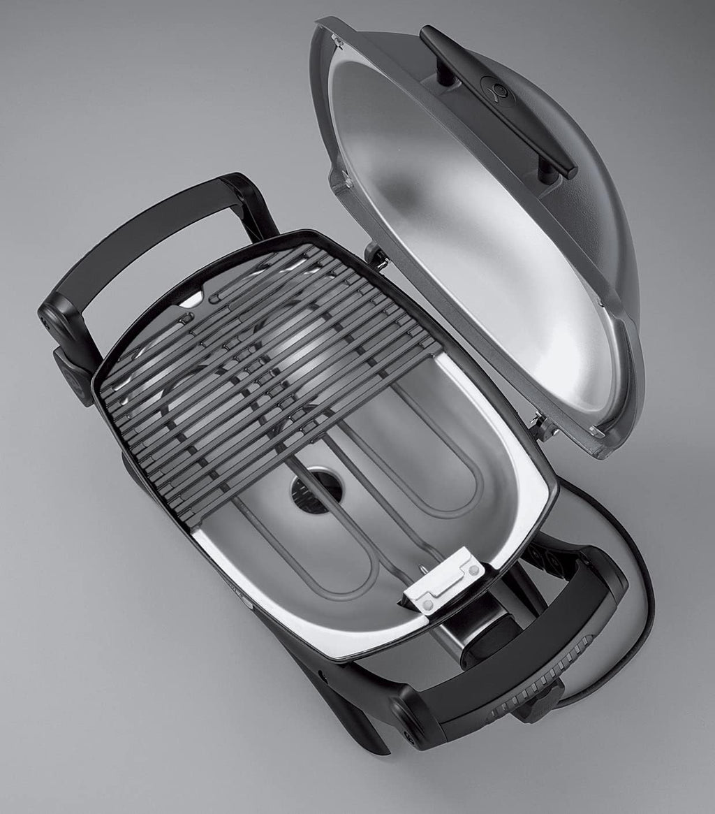 Weber Q 1400 Elektrogrill | Tragbarer Stadtgrill, Gusseisenrost, Schnellheizelement, 43 x 32 cm Grillfläche, Abnehmbare Auffangschale, 1,8 m Netzkabel